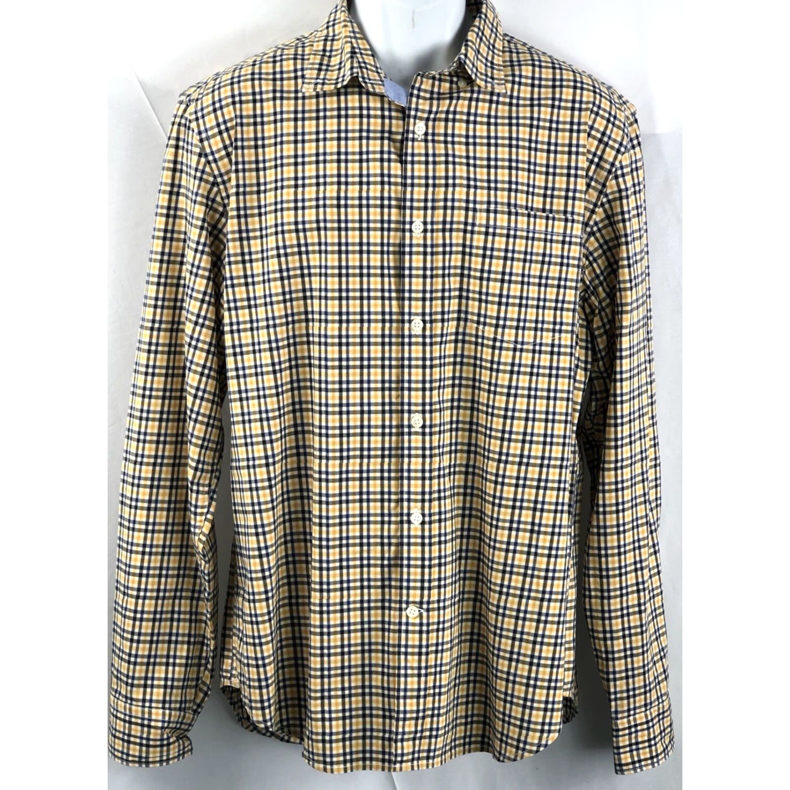 Banana Republic Banana Republic Oxford Shirt Camden Yellow/blue Plaid Button-Up Casual Workwear Mens L Size US L / EU 52-54 / 3 - 4 Thumbnail