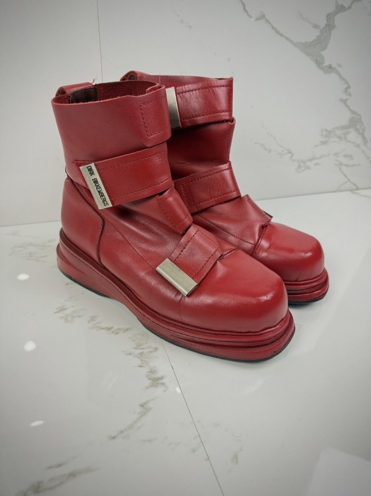 Dirk Bikkembergs Dirk Bikkembergs AW95/96 Quad Metal Strap Boots Size US 8 / EU 41 - 1 Thumbnail