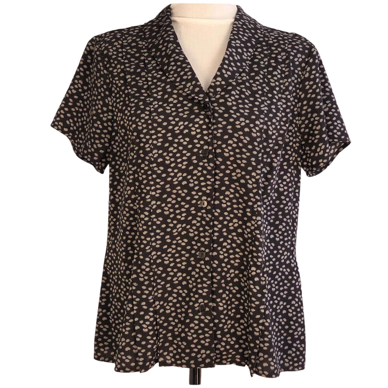 Croft & Barrow Croft & Barrow Size Medium Short Sleeve Blouse Black Top Size M / US 6-8 / IT 42-44 - 1 Thumbnail