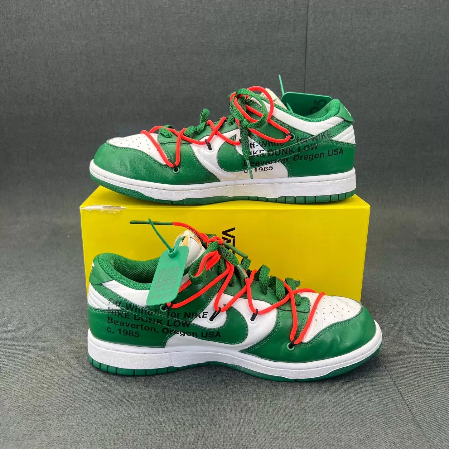 Off-White Off-White x Nike Dunk White Green Size 45 New With Box Size US 12 / EU 45 - 3 Thumbnail