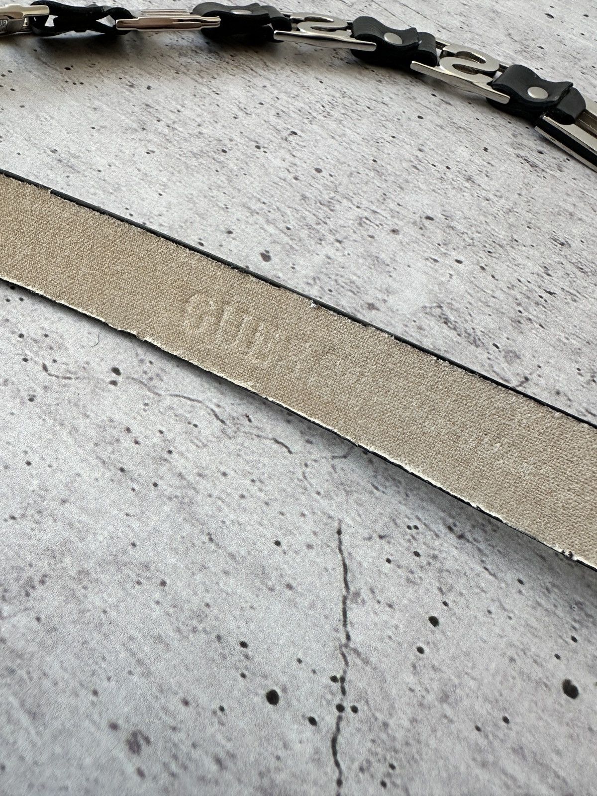 Guess Guess Black Faux Leather Belt Silver “GUESS” Buckle Size ONE SIZE - 7 Thumbnail