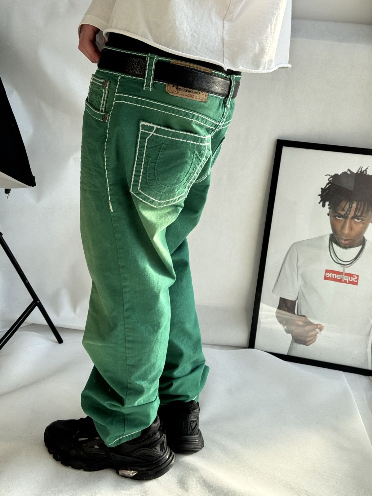 True Religion Vintage Usa True Religion Washed Green Swag Denim Jeans Size US 33 - 20 Thumbnail