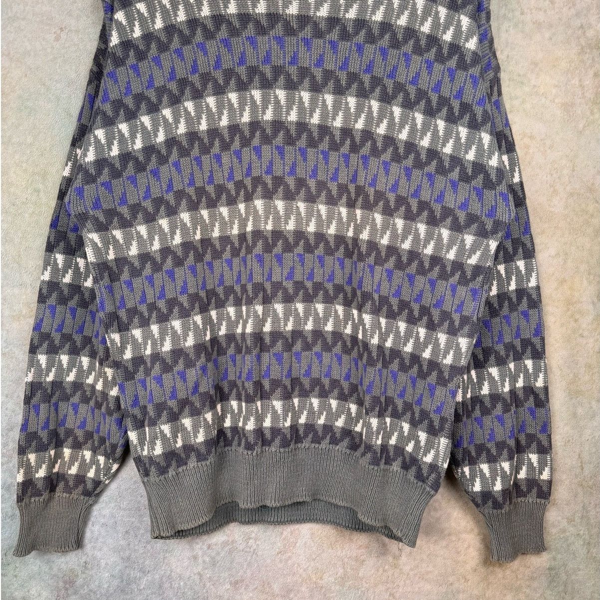 Vintage VTG 90s Striped Knit Sweater Sz L Gray Purple White Size US L / EU 52-54 / 3 - 7 Thumbnail