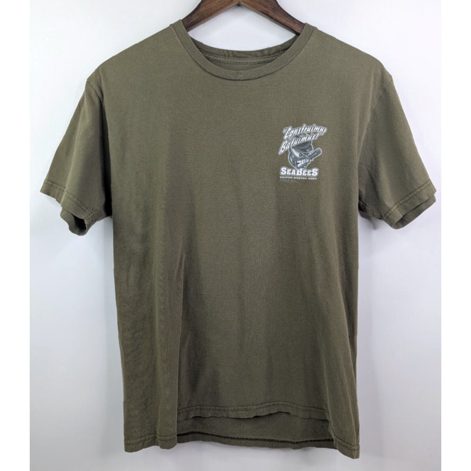 Vintage US Navy Seabees T-Shirt Military Green Shirt 7.62 Design Size M Mens Size US M / EU 48-50 / 2 - 3 Thumbnail