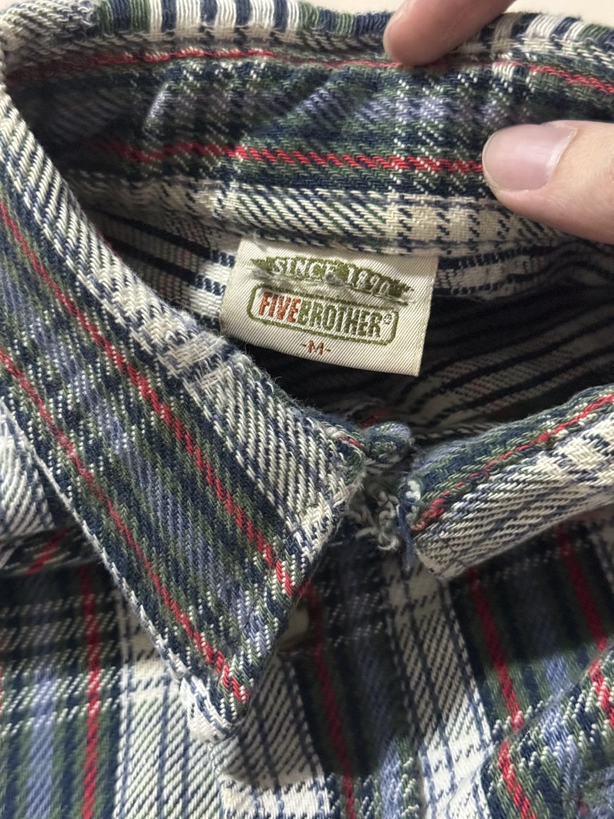 Vintage VINTAGE 90s Five Brother Flannel Shirt Size US M / EU 48-50 / 2 - 3 Thumbnail