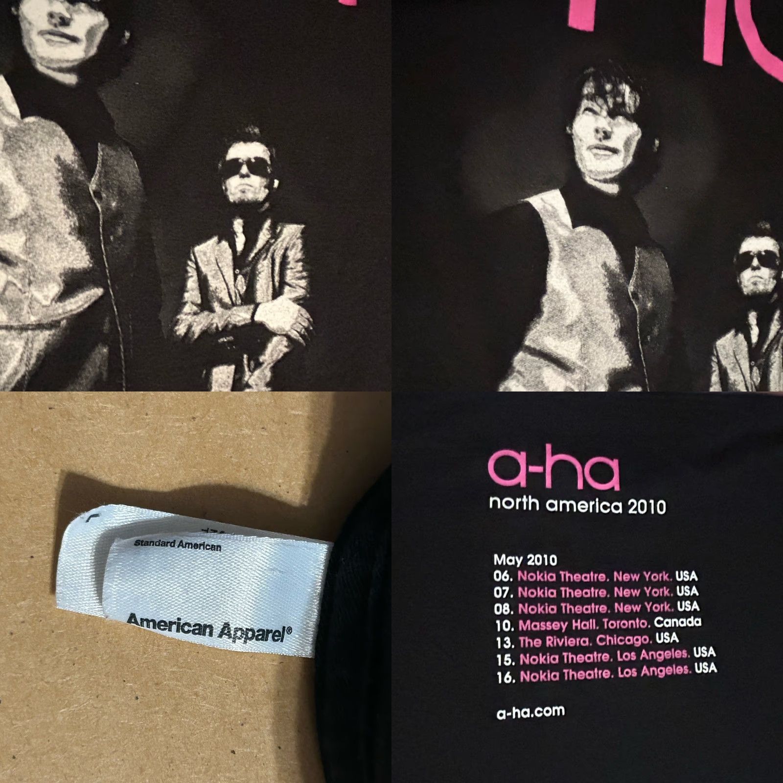 Vintage a-ha Crew Neck Shirt Men Large Black Short Sleeve Rock Logo 2010 Farewell Tour Size US L / EU 52-54 / 3 - 11 Thumbnail