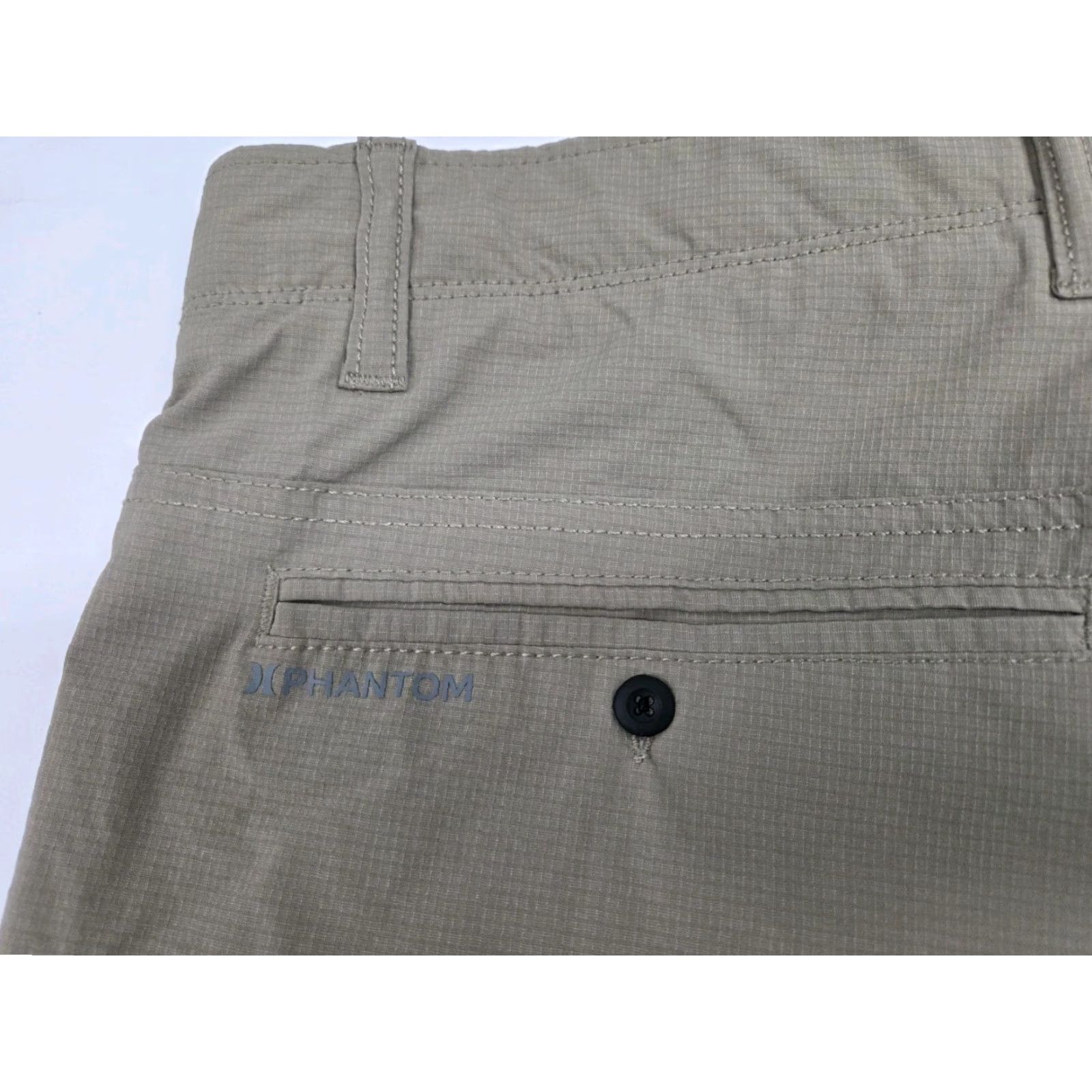 Hurley Hurley Mens Phantom Beige Chino Shorts 36 Regular Flat Front Zip Back Pocket Nylon Blend Short Pants Beige Mens Size US 36 / EU 52 - 5 Thumbnail
