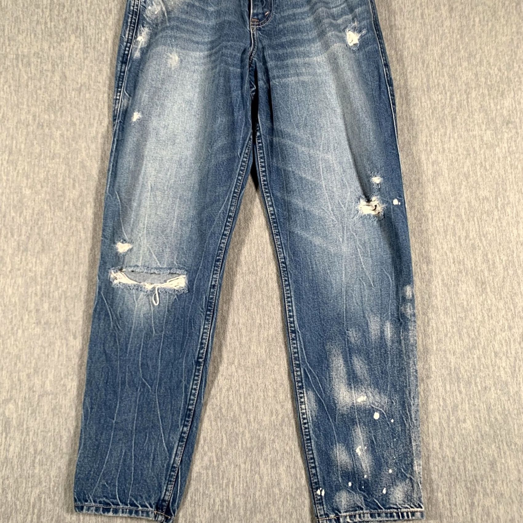 Abercrombie & Fitch Abercrombie & Fitch Jeans Womens 28x27 Blue High Rise Girlfriend Distressed Jeans Size 28" / US 6 / IT 42 - 3 Thumbnail