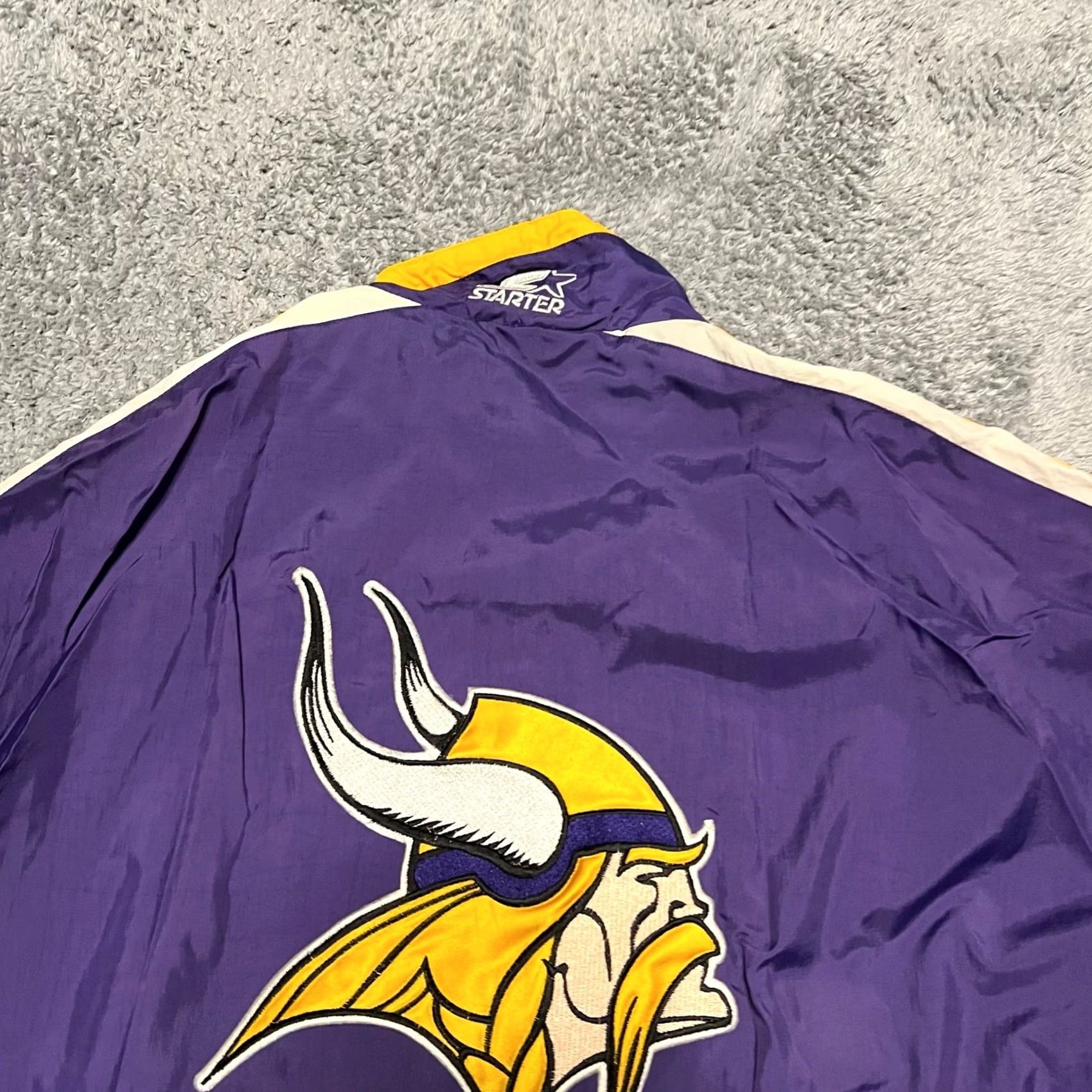 Starter VINTAGE Starter Minnesota Vikings Jacket Coat Stadium NFL Windbreaker Mens Large Purple Regular L Size US L / EU 52-54 / 3 - 2 Thumbnail