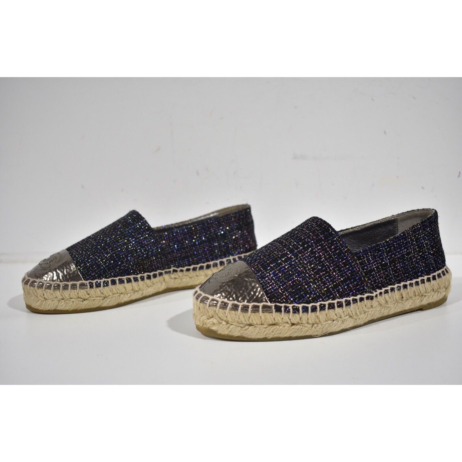 Chanel 16S Tweed CC Cap Toe Double Sole Espadrille Ballet Flats 35 Size US 5 / IT 35 - 9 Thumbnail