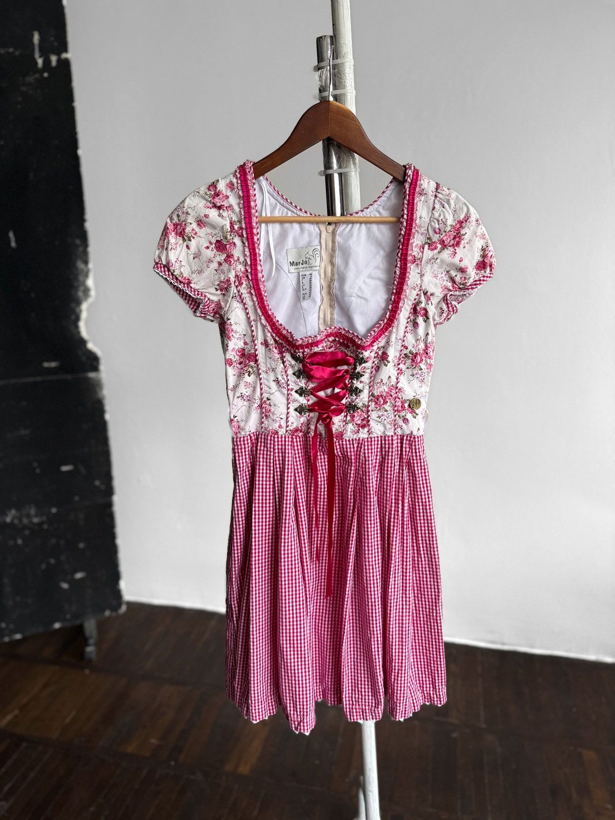 Other MarJo Womens Floral Gingham Traditional German Dirndl Dress Size S / US 4 / IT 40 - 1 Thumbnail