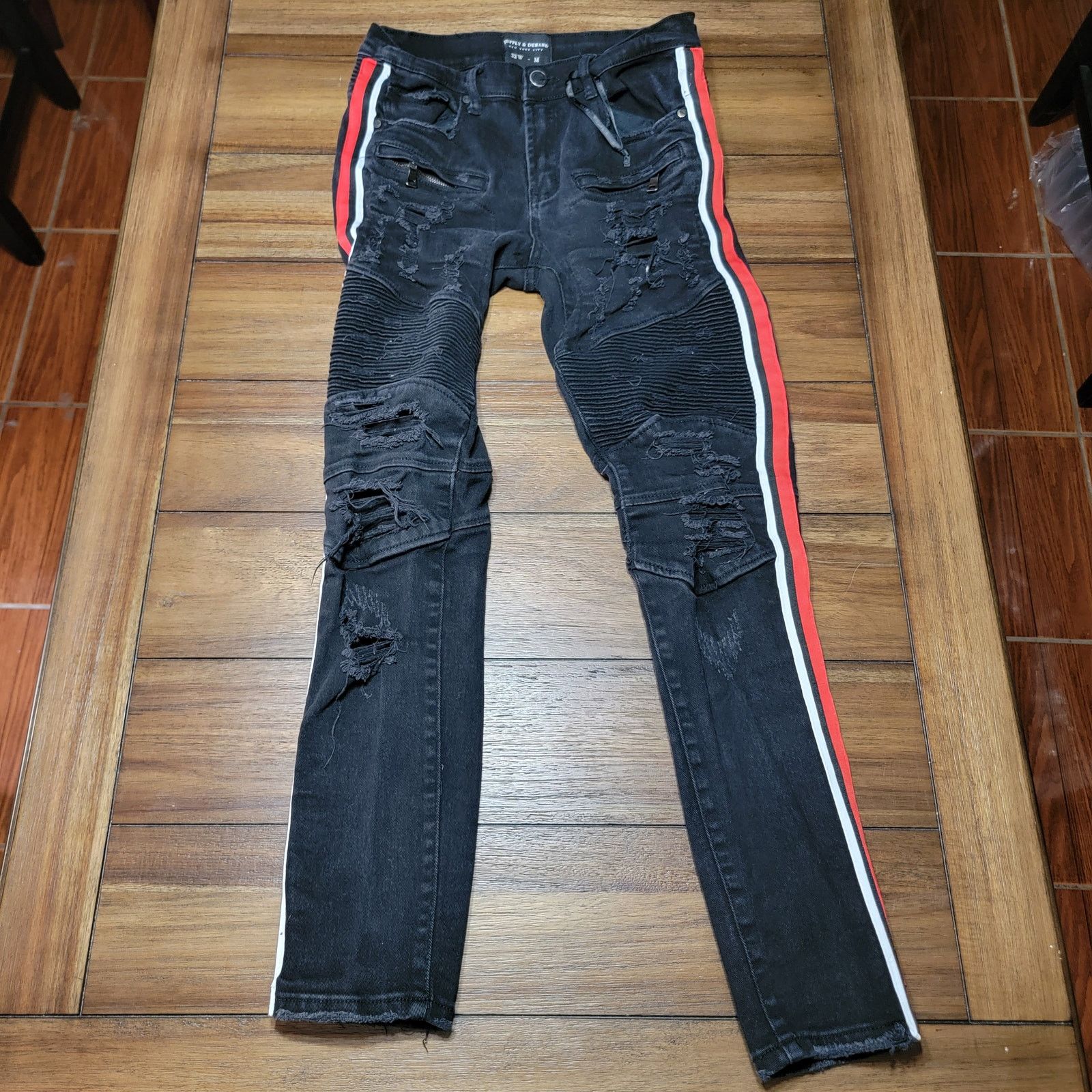 Supply & Demand Supply & Demand NYC Punk Jeans w/ Side Stripes -Size 32W - M Size US 32 / EU 48 - 1 Thumbnail