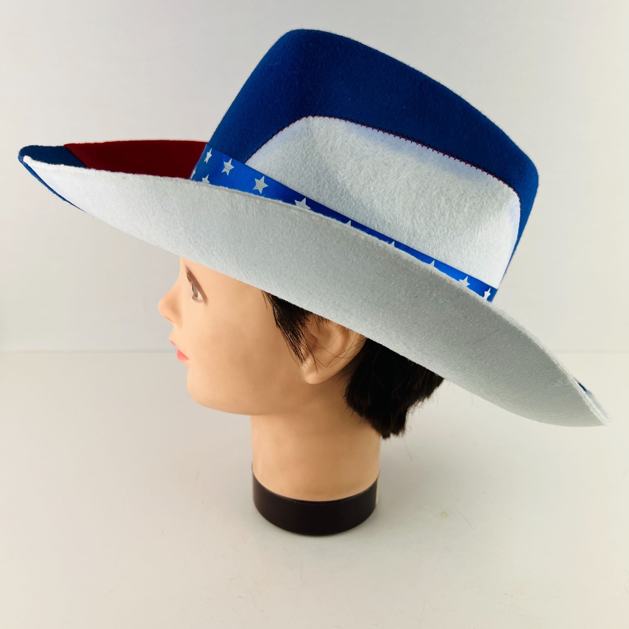 Other Cowboy Hat - Red, White & Blue Patriotic Parade Hat Size ~7. Size ONE SIZE - 5 Thumbnail