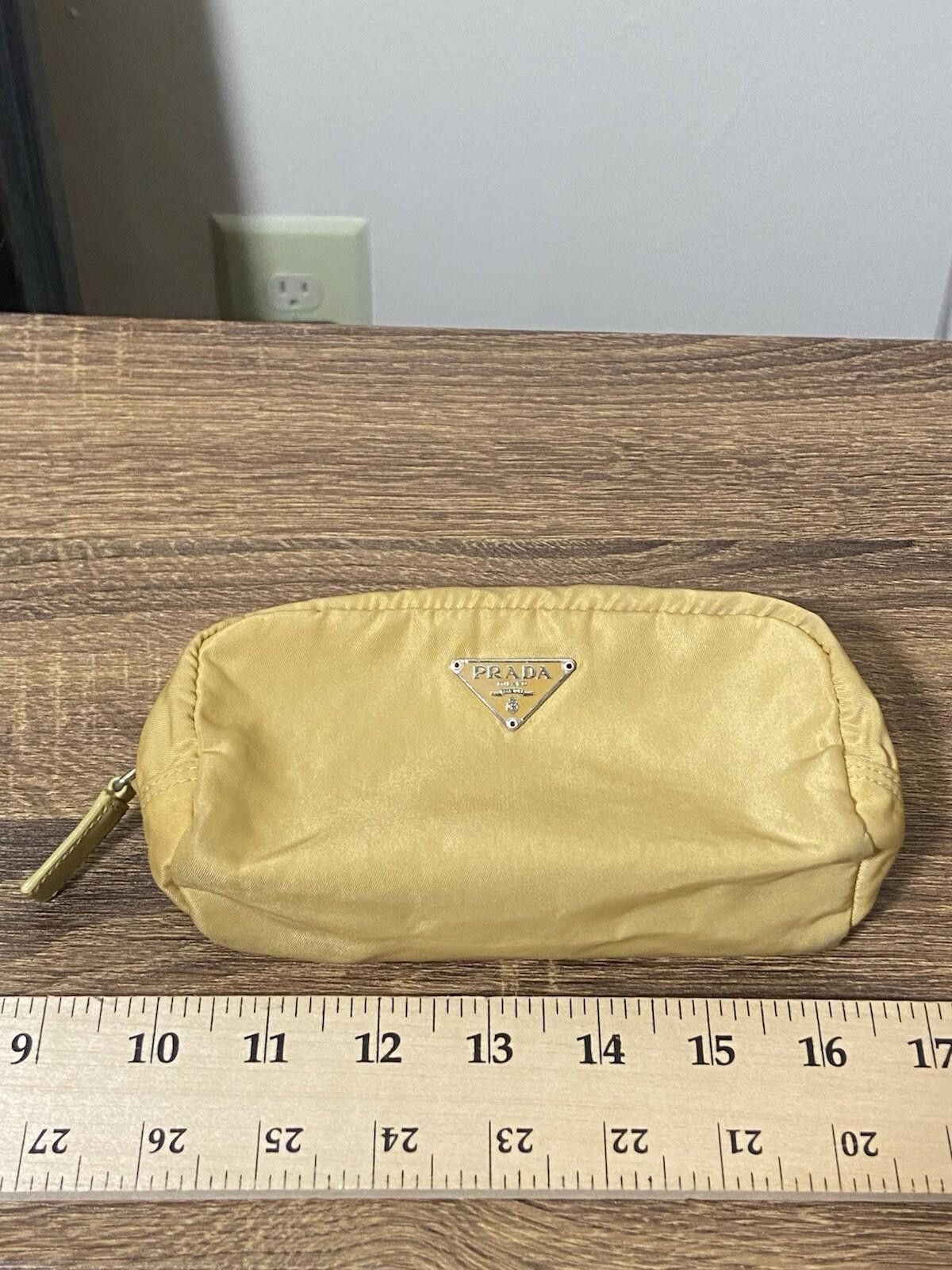 Prada Prada yellow beige small pencil makeup pouch case, great Size ONE SIZE - 1 Thumbnail