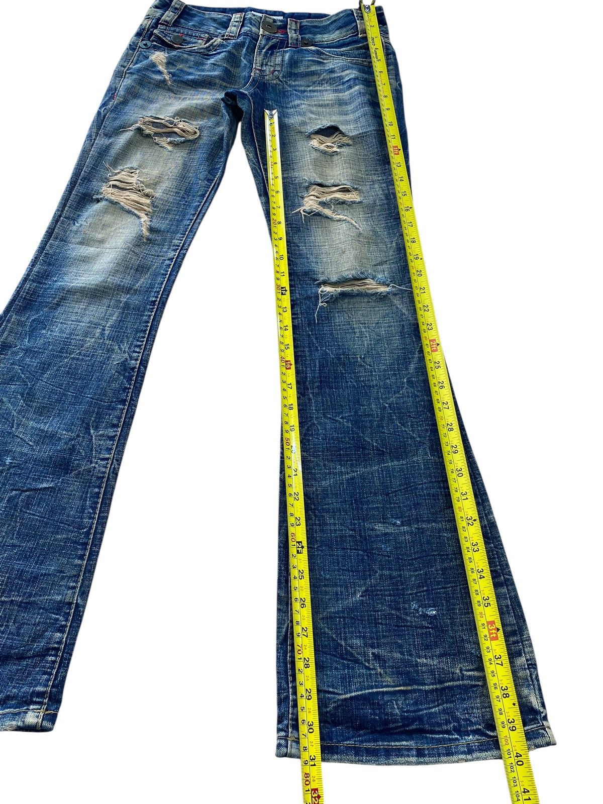 Japanese Brand Japanese Brand Honey Comb Distressed Style Boot Cut Leg Jean Size US 29 - 7 Thumbnail