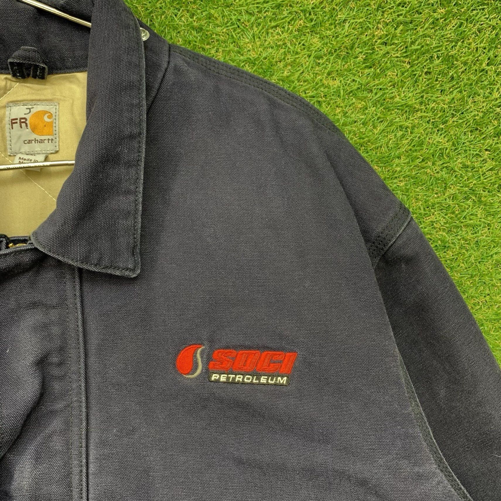 Carhartt VINTAGE Carhartt Jacket Mens 2XL Blue Flame Resistant Full Zip Workwear Lined Y2K FR Bomber Jacket All Seasons Pockets Regular Mens Concrete Size US XXL / EU 58 / 5 - 7 Thumbnail