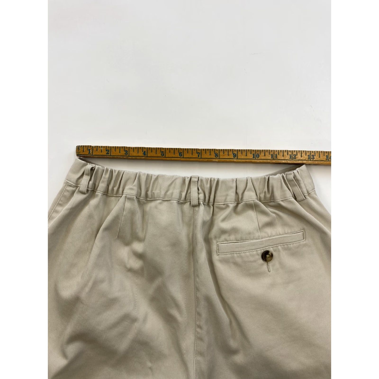 Vintage L.L. Bean Pleated Pants Womens 10 Khaki Beige Cotton Chino Straight Pants Women Size 32" / US 10 / IT 46 - 6 Thumbnail