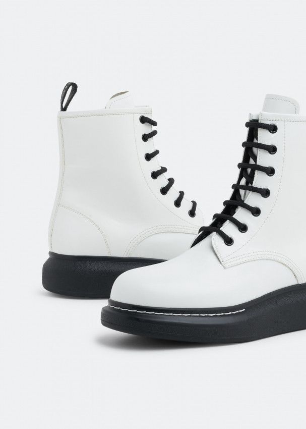 Alexander McQueen o1y0225 Ankle Boots in White Size US 10 / IT 40 - 2 Thumbnail