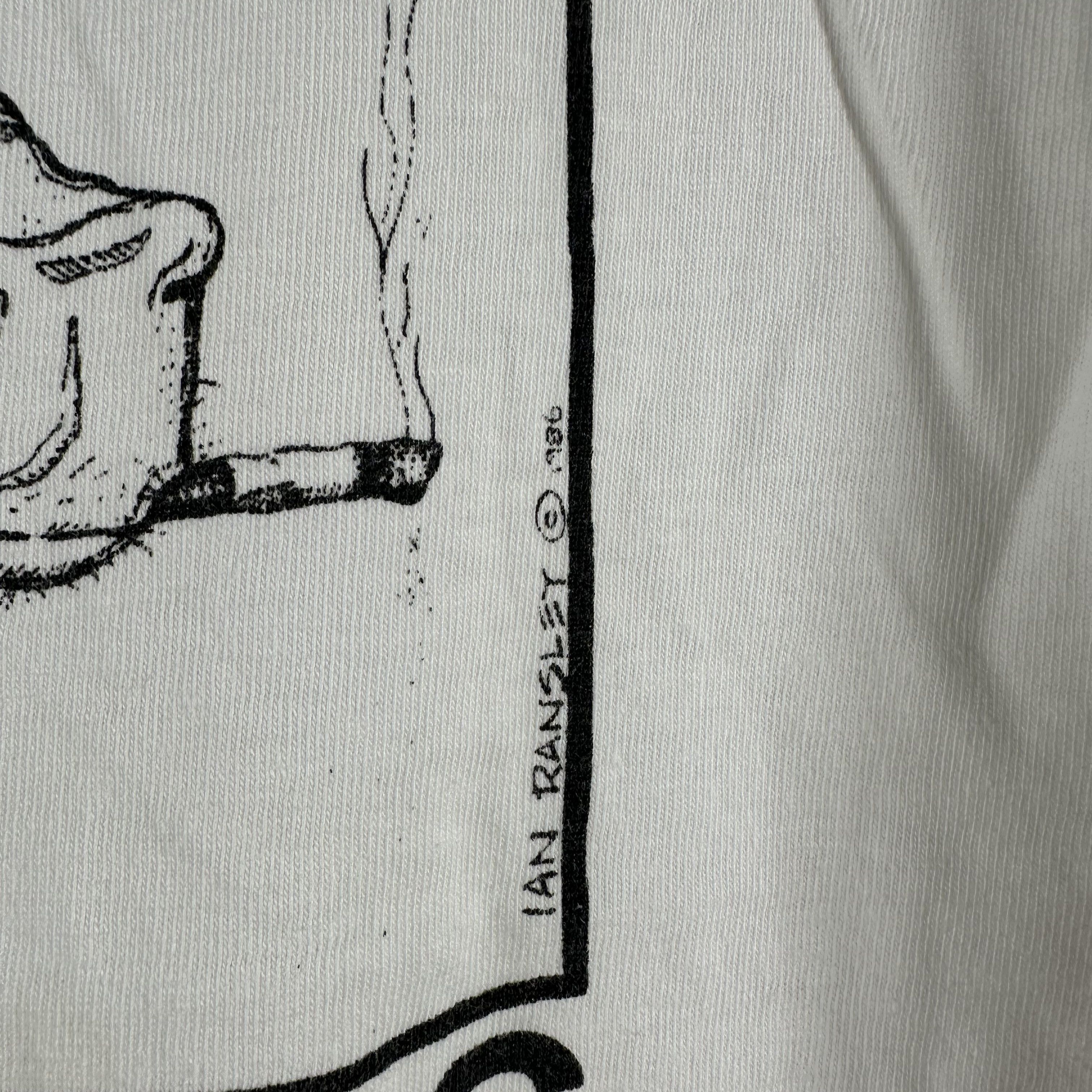 Vintage Vintage 1986 Ian Ransley Davis Smoking Cow Art T-Shirt Size US M / EU 48-50 / 2 - 5 Thumbnail