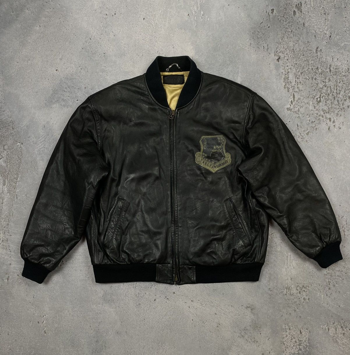 image of Eagle Air Command Leather Jacket Src Strategic Center Air in Brown, Men's (Size Large)