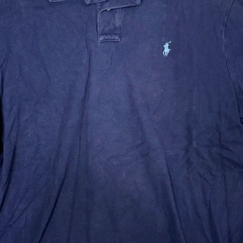 Vintage VINTAGE Polo Ralph Lauren Classic Shirt Mens XL Distressed Cotton Short Sleeve Blue Size US XL / EU 56 / 4 - 3 Thumbnail