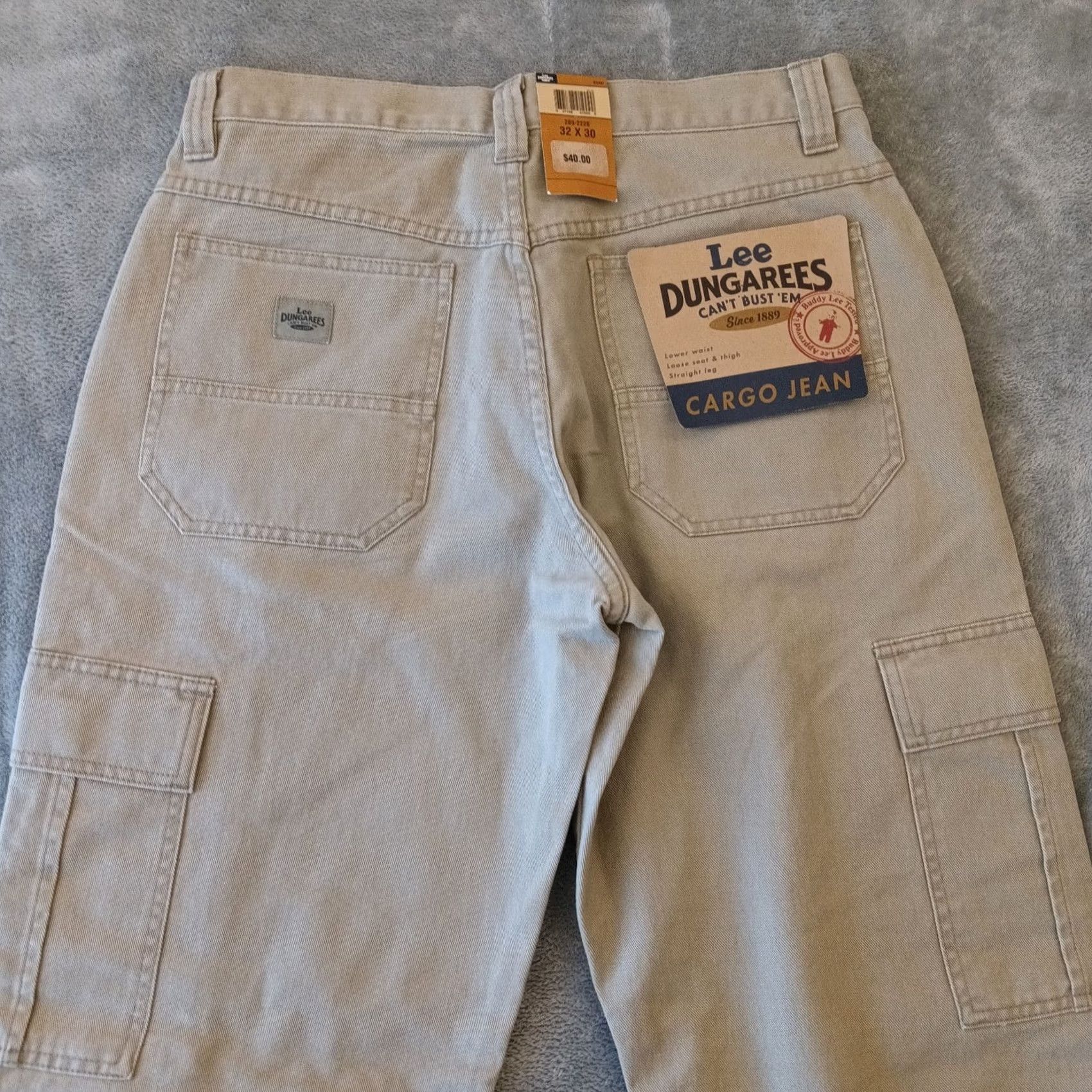 Lee Lee Jeans Cargo Cotton Gray Straight Leg Mens 32x28 Denim Zip Pockets Regular Inseam 28" Vintage No Cotton New Size US 32 / EU 48 - 7 Thumbnail