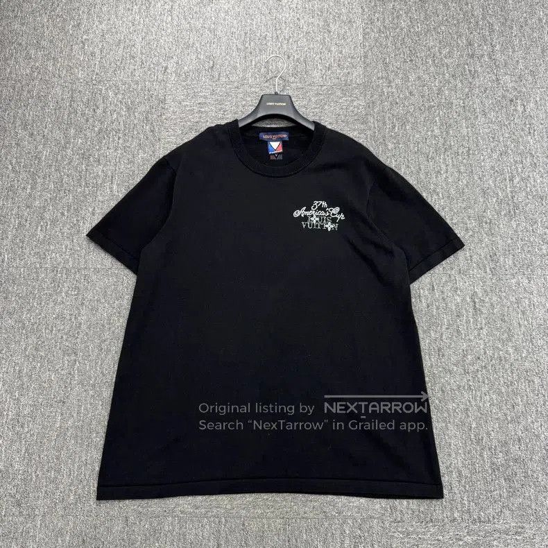 Louis Vuitton Louis Vuitton Black Crystal Letter Short Sleeve Tee. Size US XXL / EU 58 / 5 - 1 Thumbnail