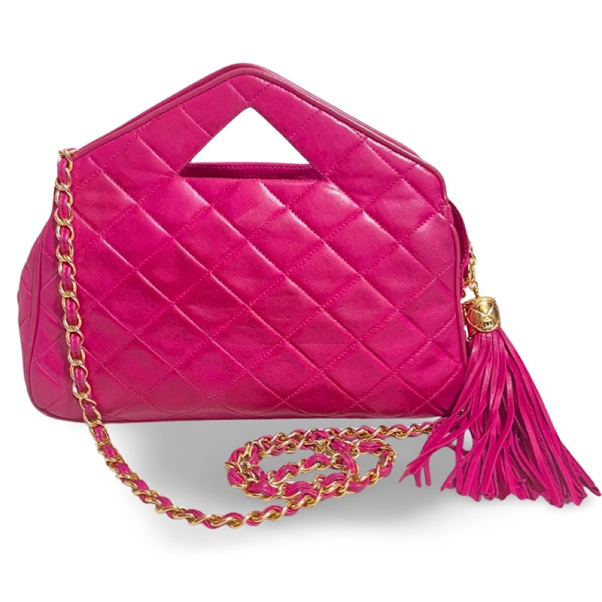 Chanel Vintage CHANEL fusia pink leather chain shoulder bag Size ONE SIZE - 1 Thumbnail