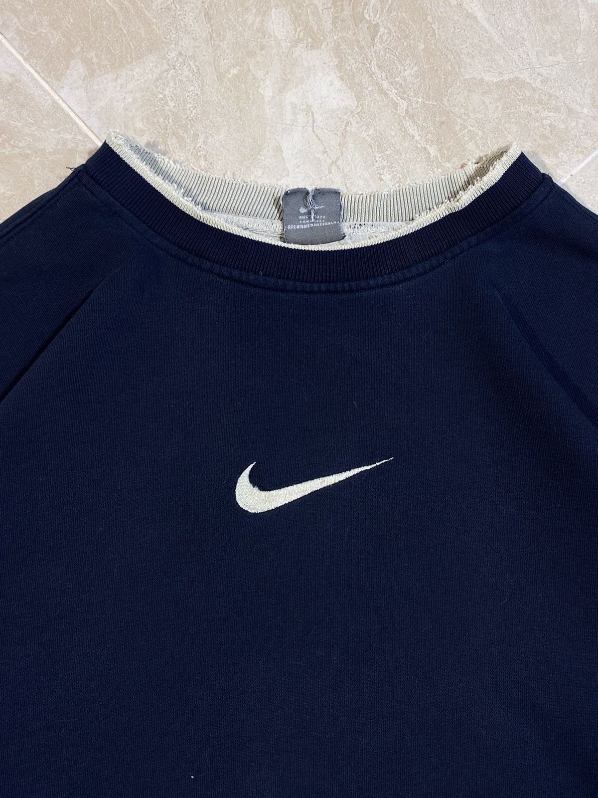 Nike Vintage 00s Nike y2k distressed swoosh oversized sweatshirt Size US XXL / EU 58 / 5 - 3 Thumbnail
