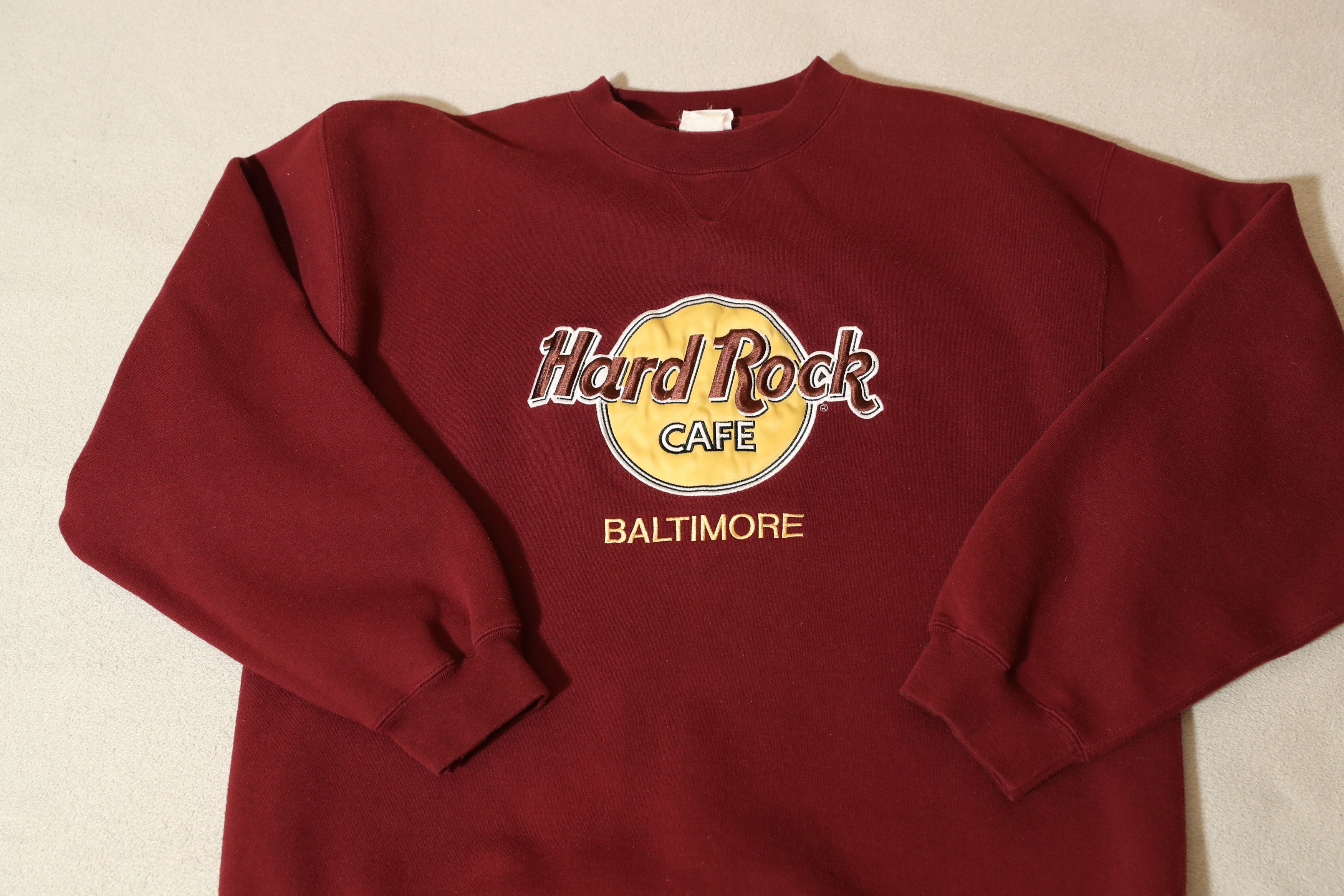 Hard Rock Cafe × Vintage Vintage 90s Hard Rock Cafe Baltimore Crewneck (XL) Size US XL / EU 56 / 4 - 3 Thumbnail
