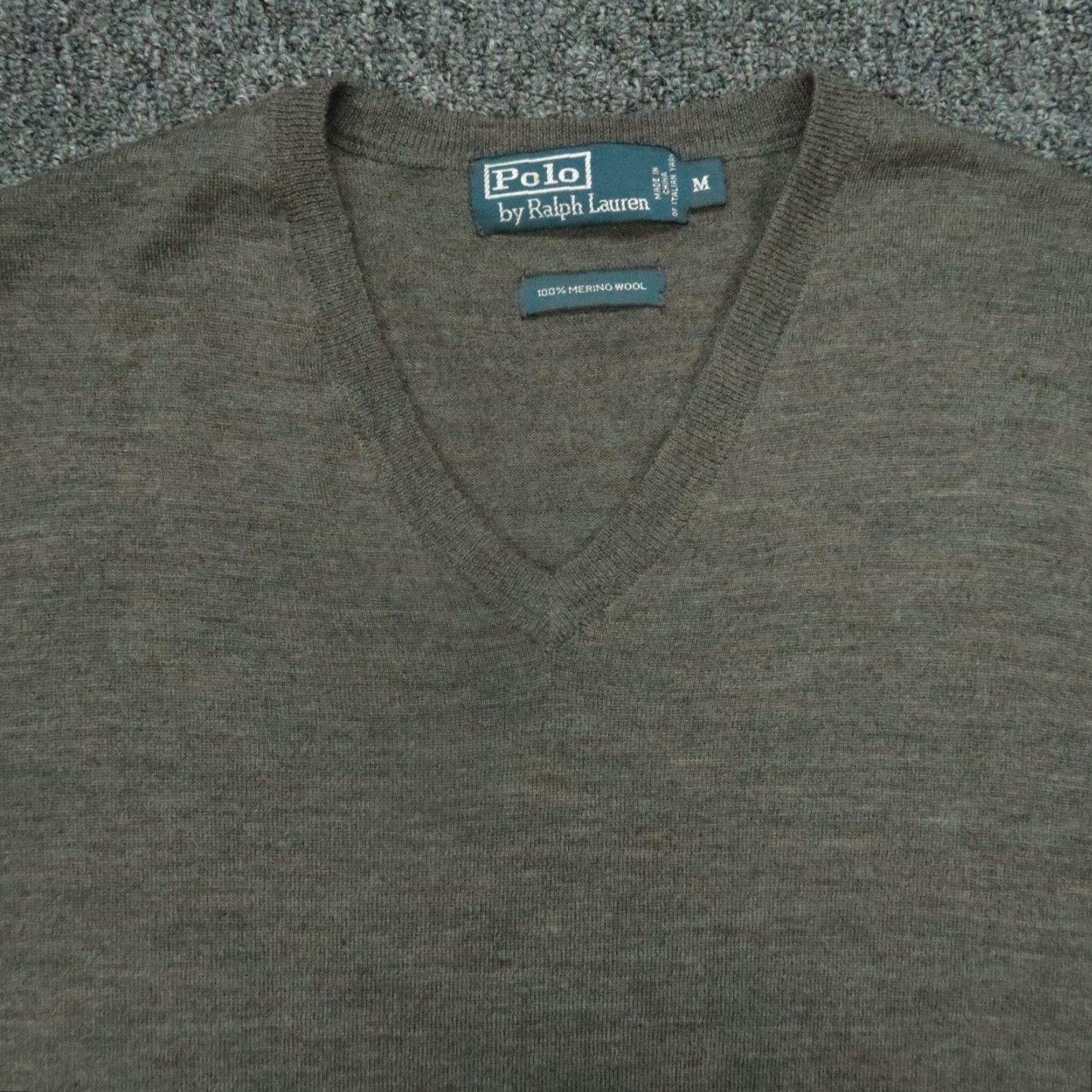 Polo Ralph Lauren Polo Ralph Lauren Merino Wool Sweater Mens Medium Brown V-Neck Pullover Size US M / EU 48-50 / 2 - 2 Thumbnail