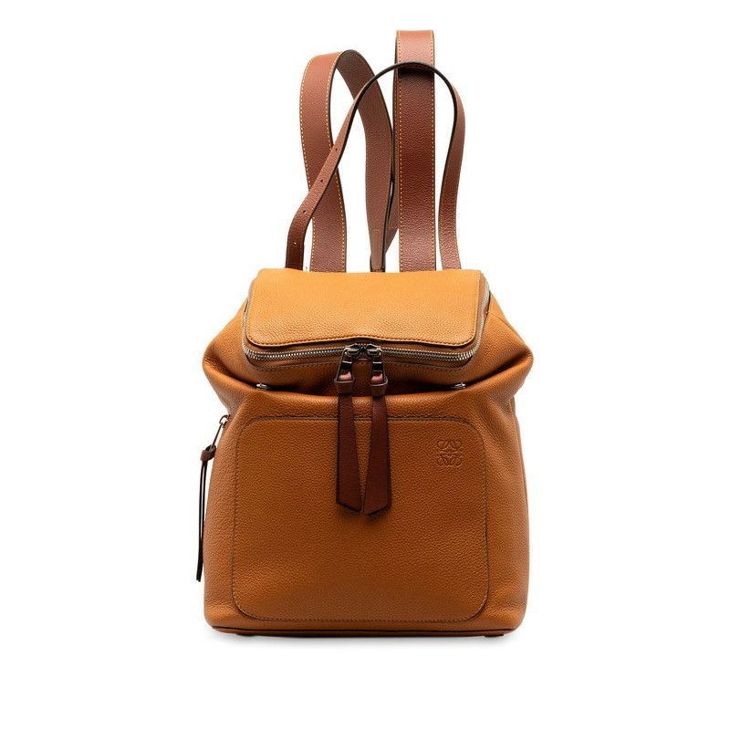 image of Loewe Small Leather Goya Backpack in Brown, Women's