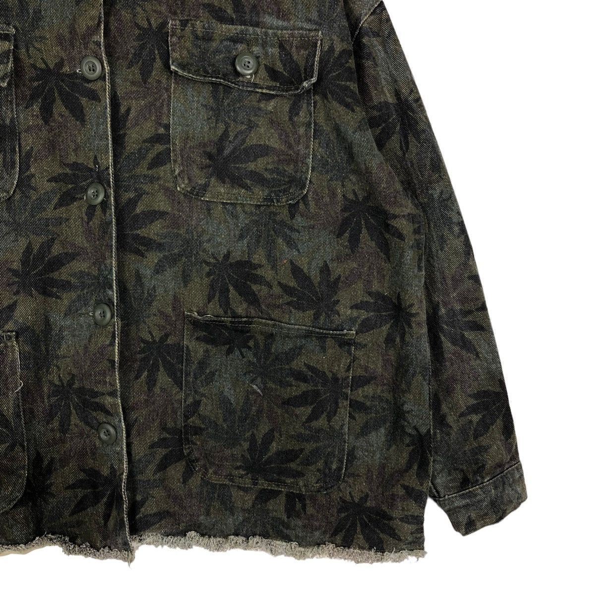 Hysteric Glamour 🔥VINTAGE BIKER JACKET JAPANESE TRADITIONAL LEAVES OVERPRINT Size US M / EU 48-50 / 2 - 5 Thumbnail