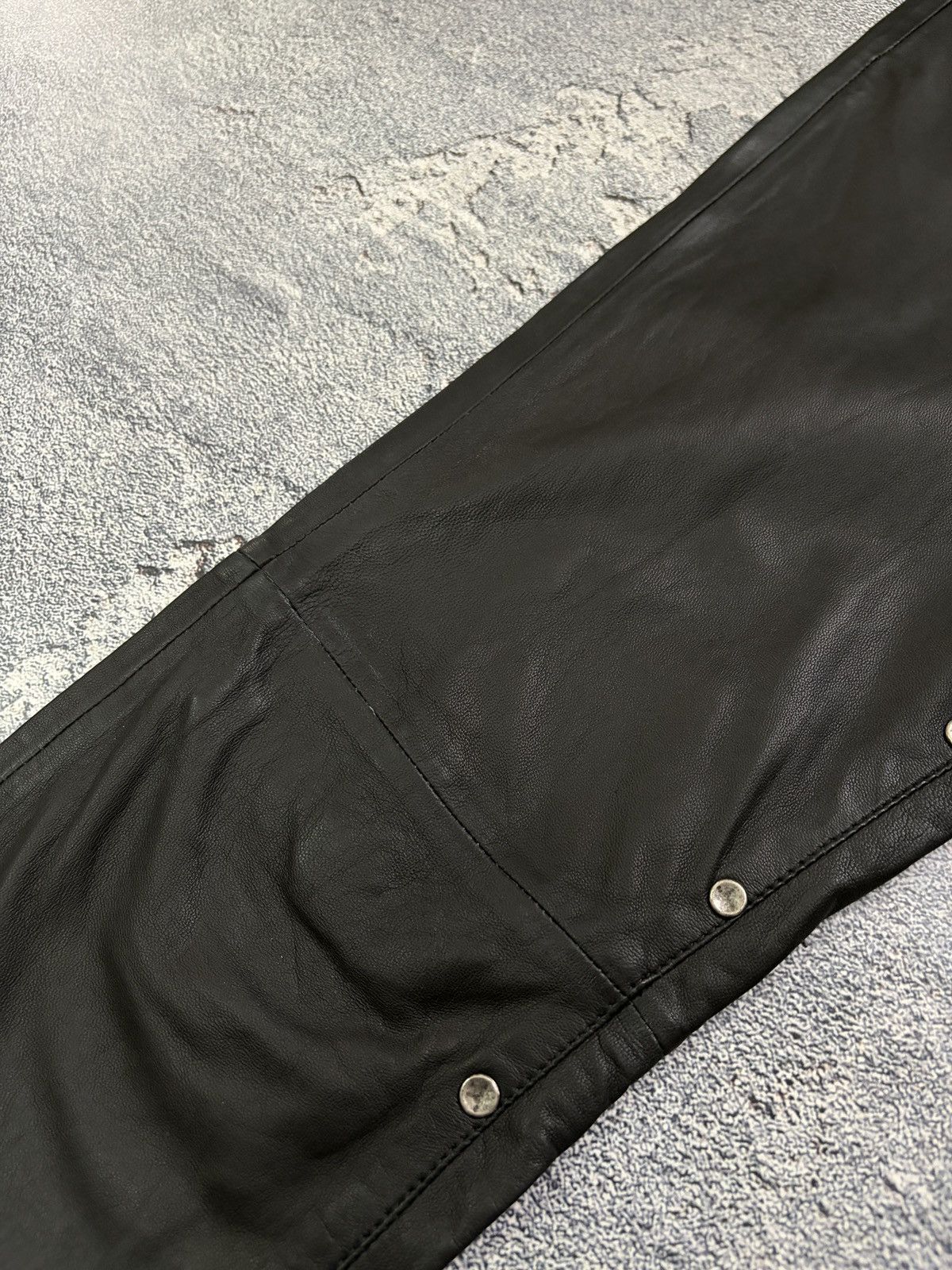 Diesel Black Gold Diesel Black Gold Lambskin Leather Pants Snap Detail 27 Size 27" / US 4 / IT 40 - 9 Thumbnail