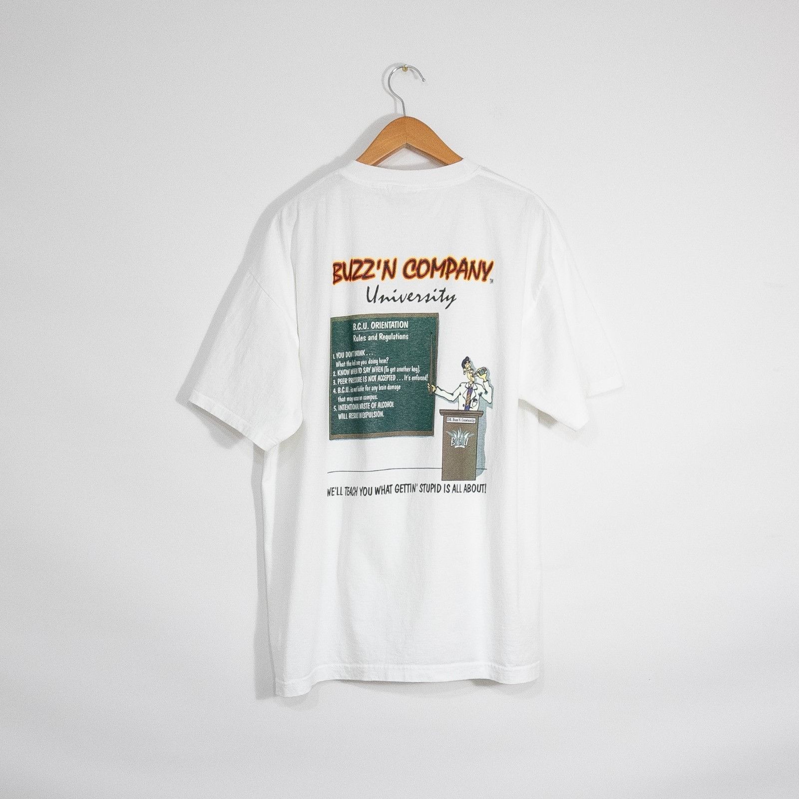 Vintage Vintage 90s Buzz'n Company Funny Drinking T Shirt 2XL Size US XXL / EU 58 / 5 - 1 Thumbnail