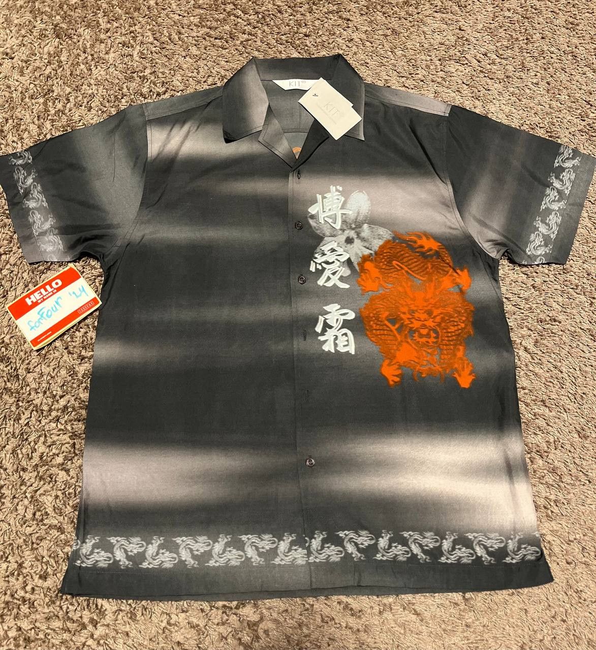 image of Kits Kit Dragon Shirt in Grey, Men's (Size Large)