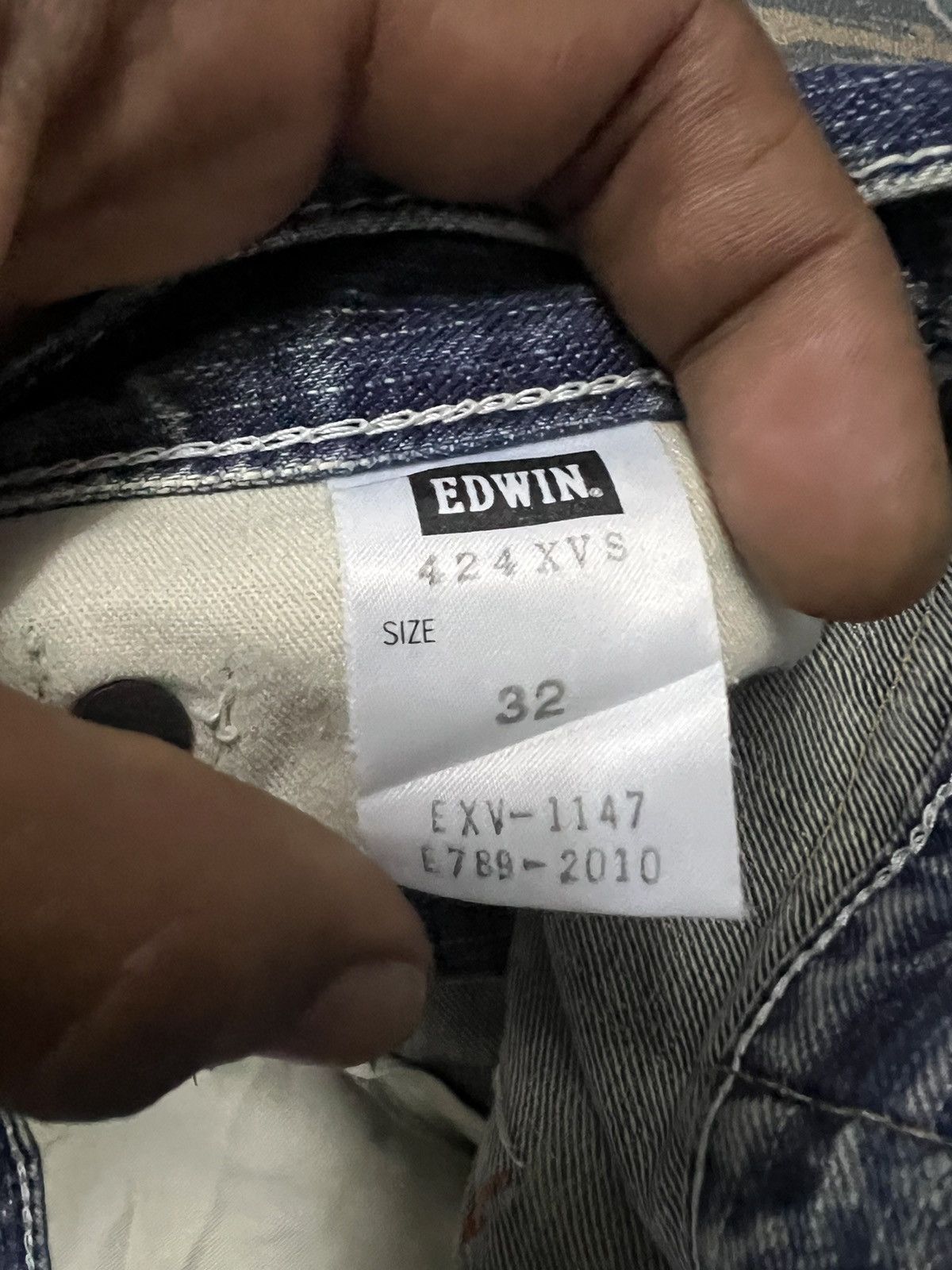 Japanese Brand × Vintage THRASHED EDWIN XV DISTRESSED DENIM PANT Size US 32 / EU 48 - 10 Thumbnail