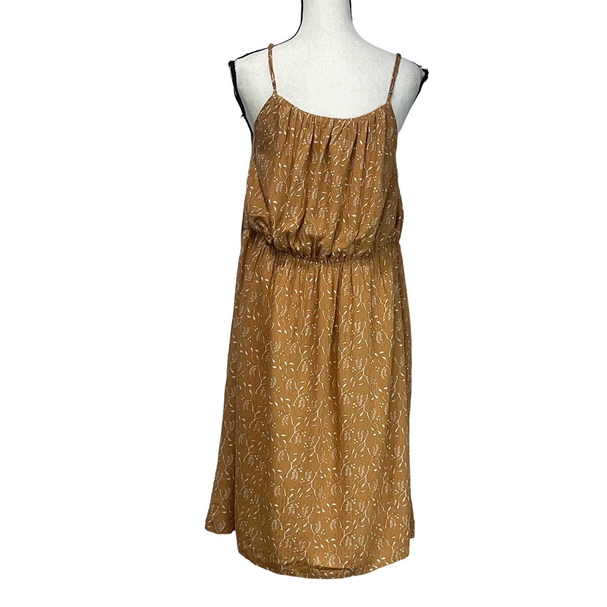 Other Caslon Women’s Textured Midi Sundress, Bronze Yellow, XS Size XS / US 0-2 / IT 36-38 - 6 Thumbnail