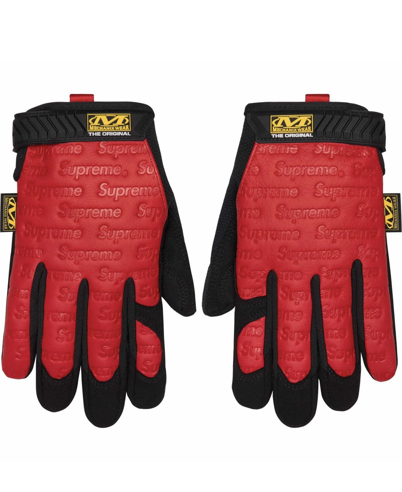 image of Supreme Mechanix Leather Work Gloves in Red, Men's