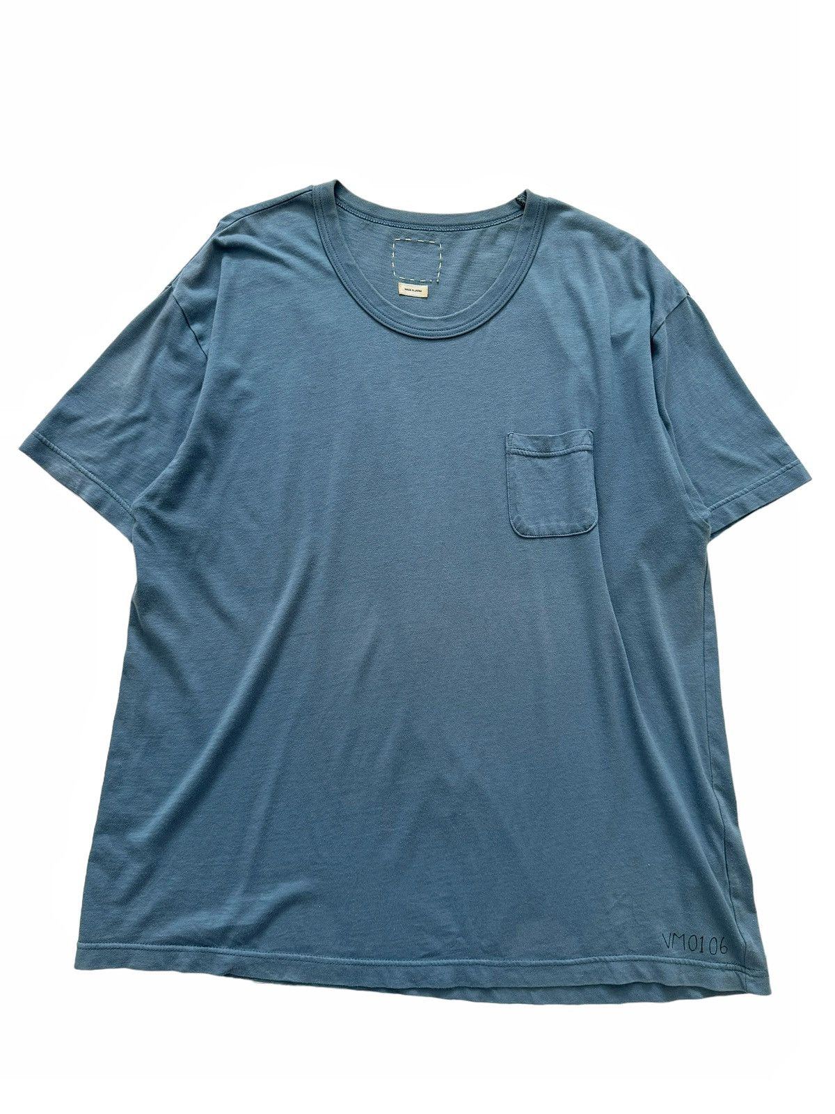 image of Visvim Sz4 Jumbo Pocket Tee (Hand Numbered) in Blue, Men's (Size XL)