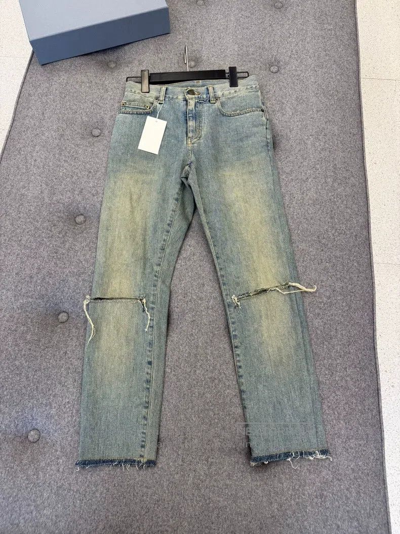 Saint Laurent Paris Saint Laurent Paris Cut pure color denim jeans i Size US 27 - 4 Thumbnail