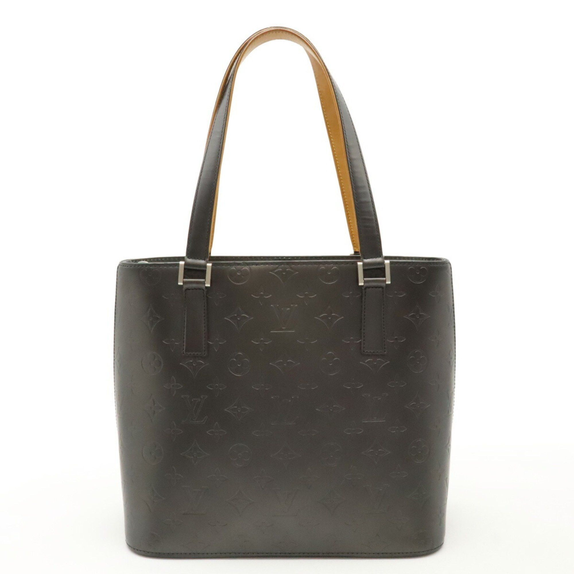 Louis Vuitton Monogram Matte Stockton Tote Bag Shoulder Leather Noir Black M55112, Women's