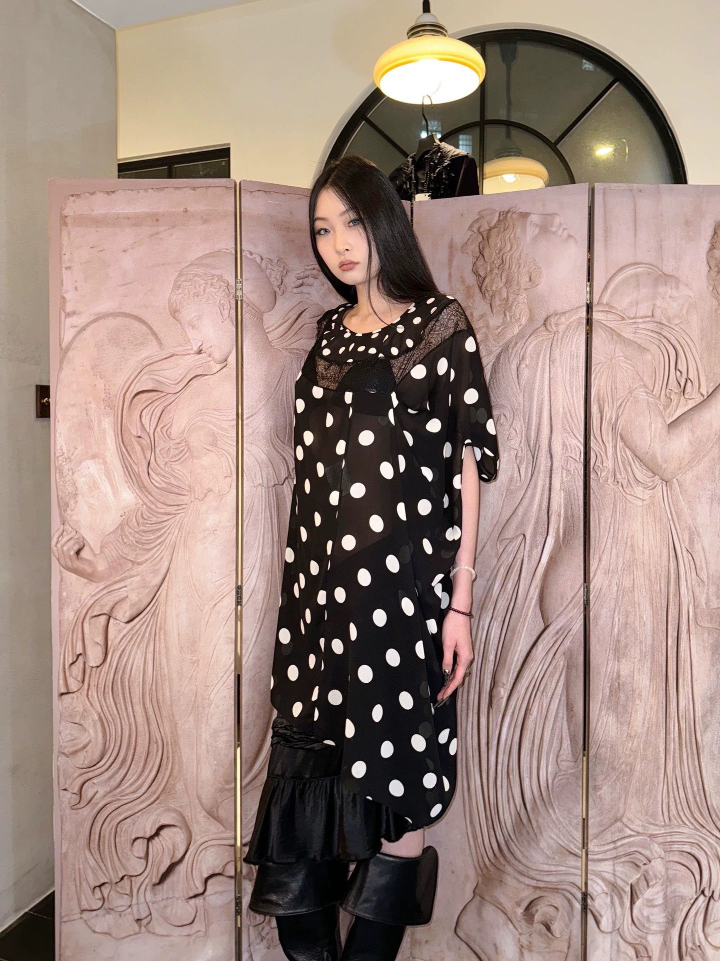Junya Watanabe J.W. AD2010 Polka Dot Sheer Lace Irregular Dress S Size S / US 4 / IT 40 - 5 Thumbnail