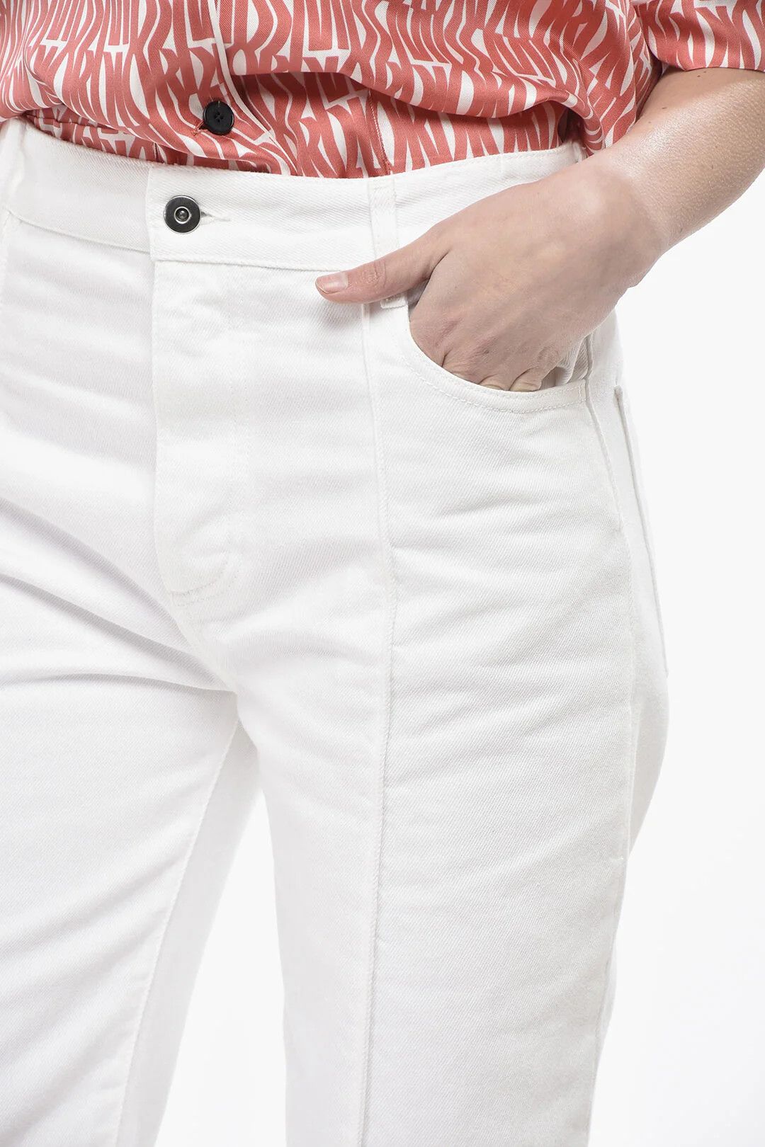 Bottega Veneta og1mm0426 Cotton Pant in White Size 26" / US 2 / IT 38 - 3 Thumbnail