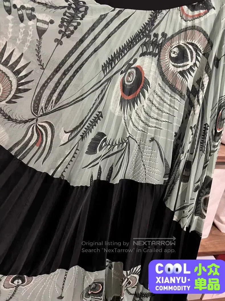 Dries Van Noten Dries Van Noten Hand-Painted Printed Pleated Skirt Size 33" - 7 Thumbnail