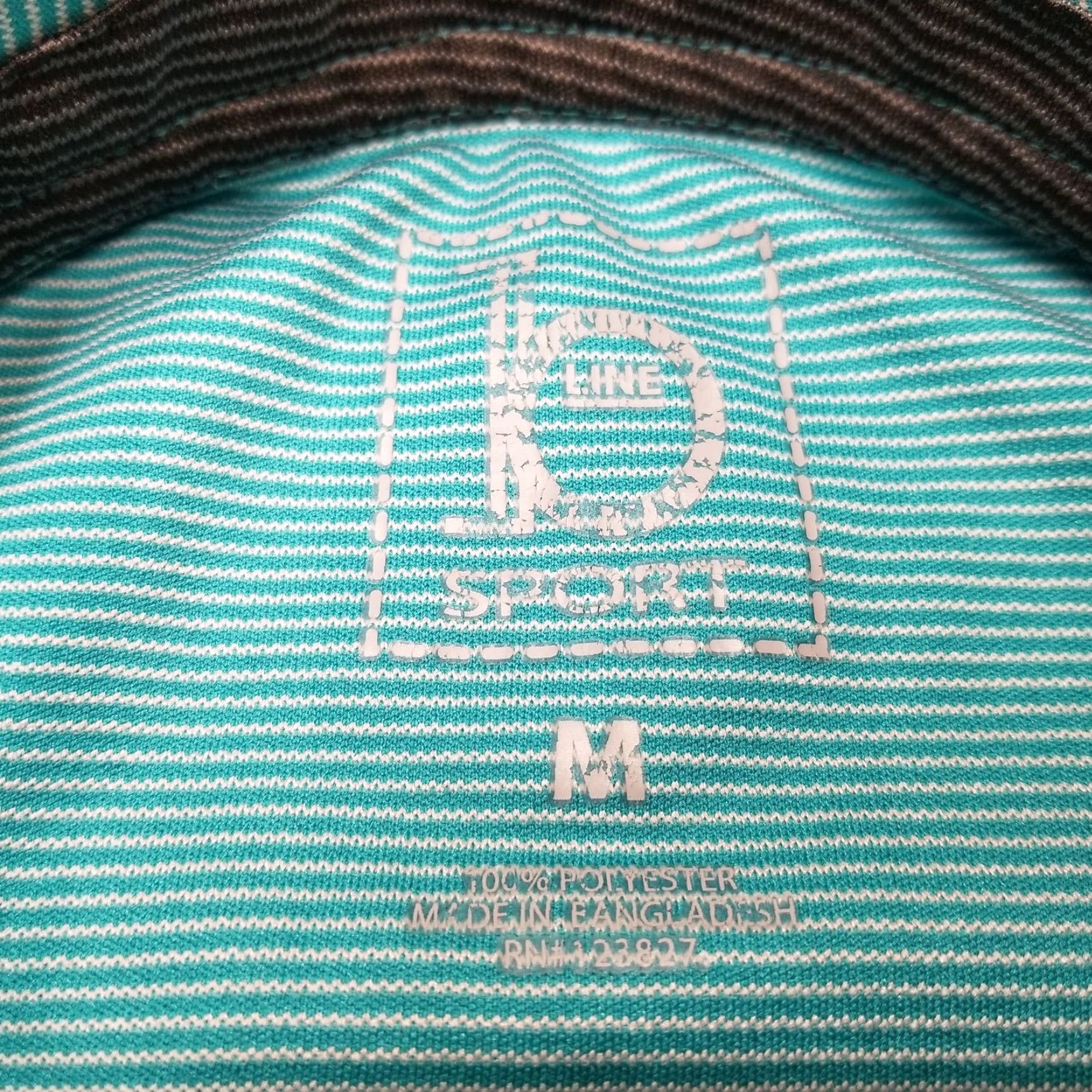 Vintage B Line Sport Polo Shirt Mens M Green Striped Golf Casual 100% Polyester Size US M / EU 48-50 / 2 - 4 Thumbnail