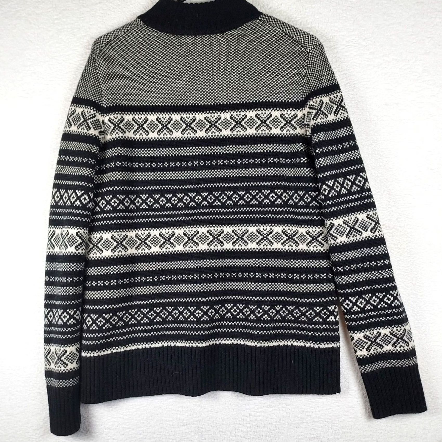 Brooks Brothers Brooks Brothers Men’s L Merino Wool Fair Isle Crew Neck Sweater Black White Pullover Casual Winter Fall Knit Regular Size L Mens Size US L / EU 52-54 / 3 - 2 Thumbnail