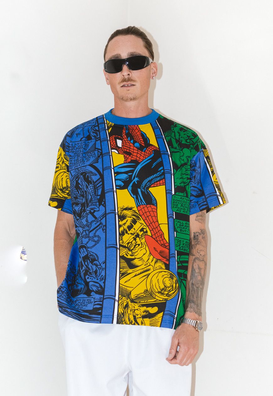 Marvel Comics × Vintage 90s collectible Marvel Comics Spiderman all-over Print Tee Size US XL / EU 56 / 4 - 6 Thumbnail