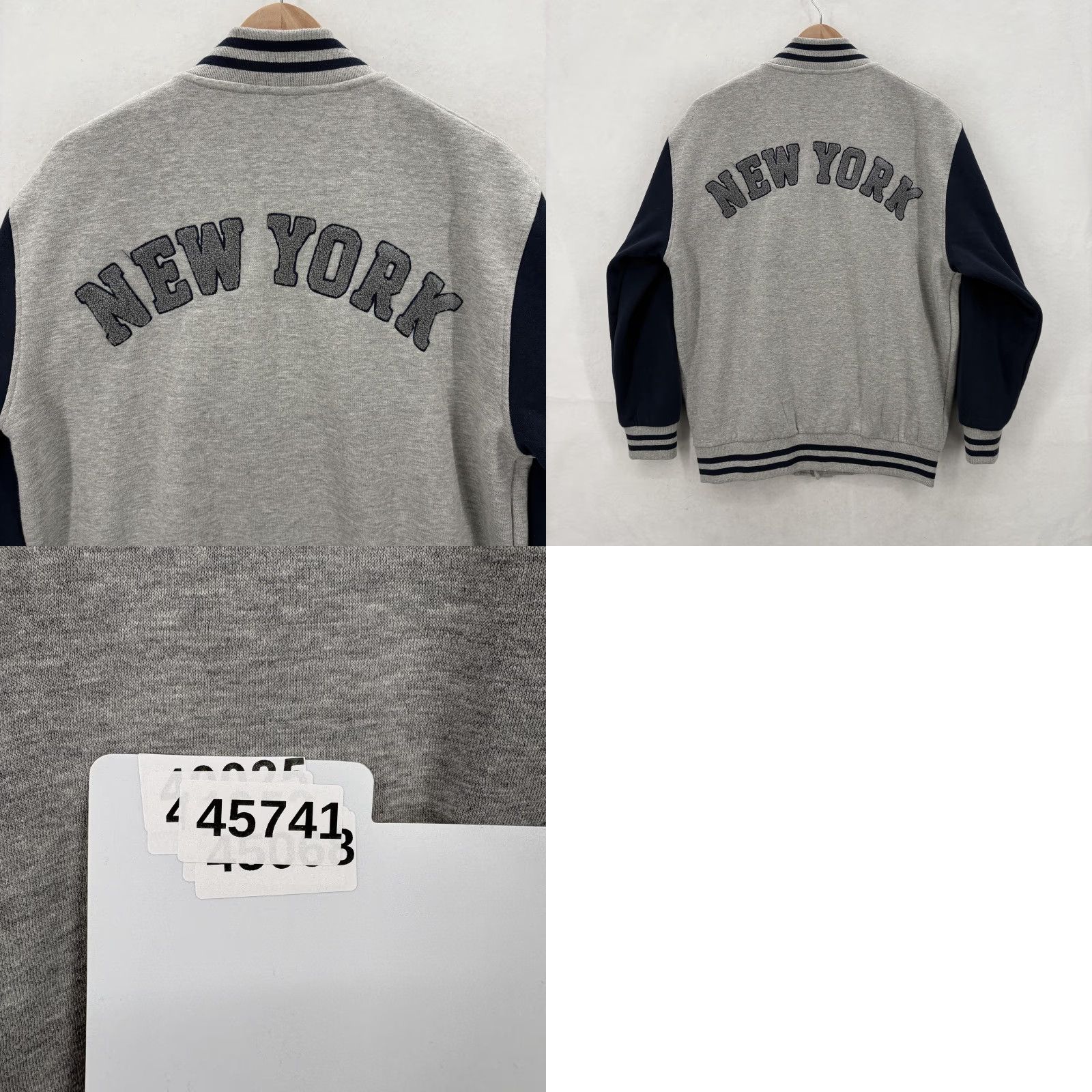 Vintage Torkia Jacket NY Patch Varsity NY New York Mens Large Gray Navy Varsity Letterman Jacket Size US L / EU 52-54 / 3 - 8 Thumbnail