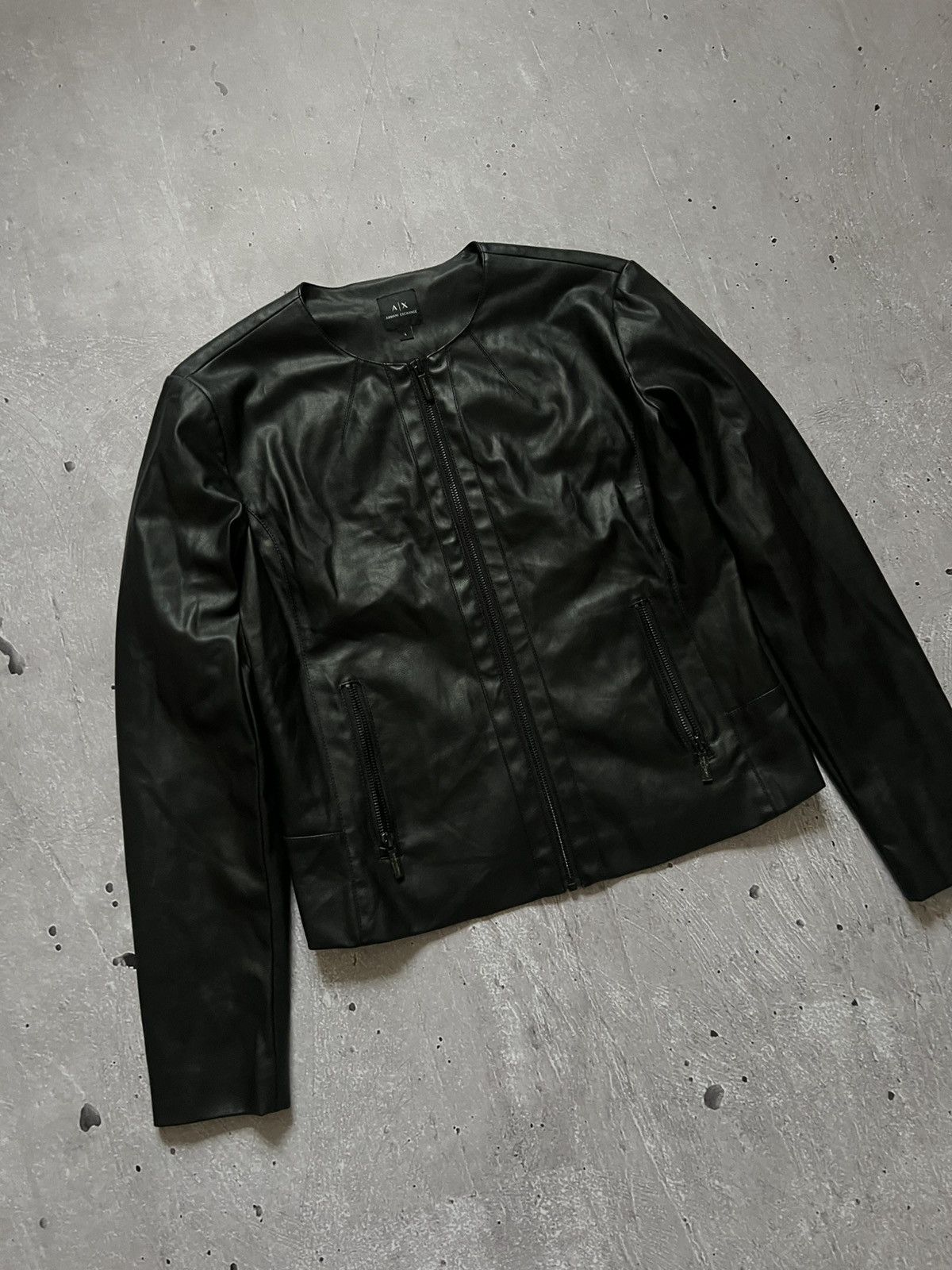 Armani Exchange Lambs Leather Jacket For Women L Designer